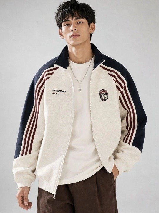 Clean-Cut Bomber Colourblock Jacket