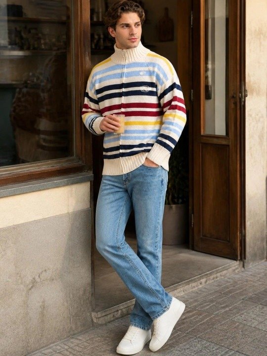 Textured Knit Zip Zip Jacket