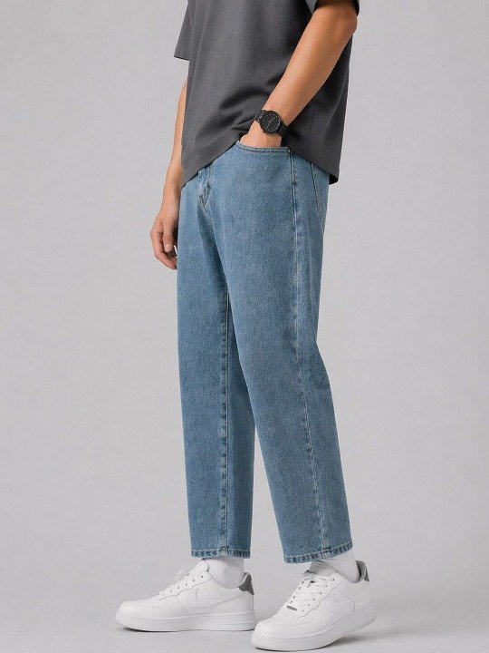 Sharp Regular Fit Mid Rise Light Fade Jeans