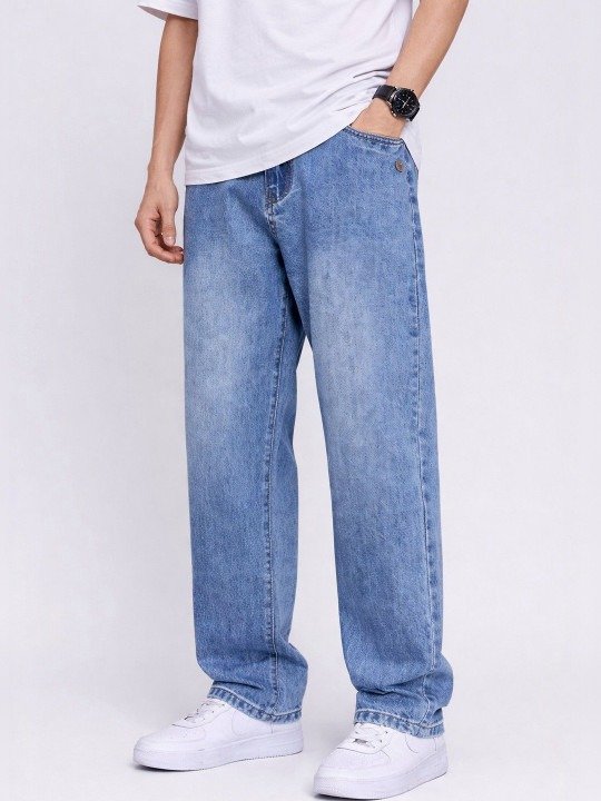 Tailored Relaxed Fit Mid Rise Light Fade Jeans