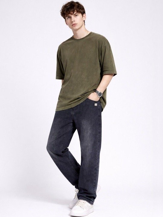Sharp Relaxed Fit Mid Rise Light Fade Jeans