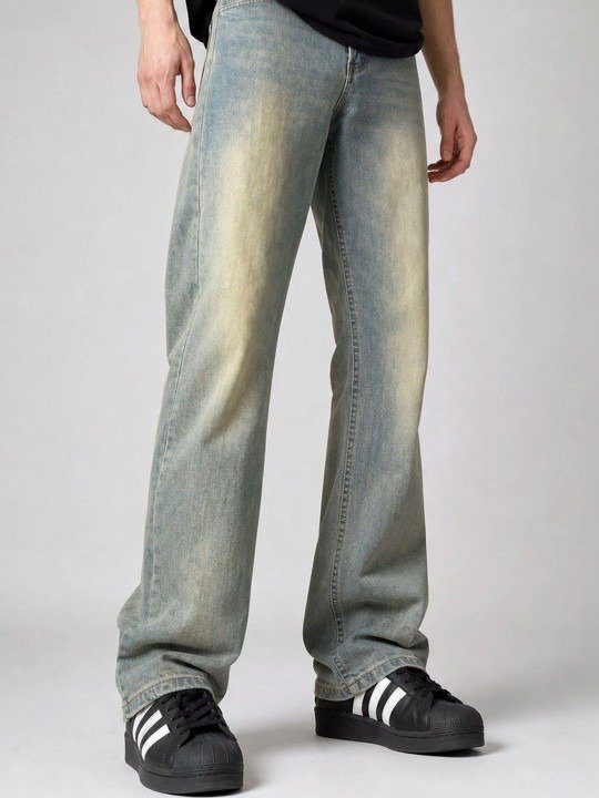 Classic Straight Fit Mid Rise Jeans