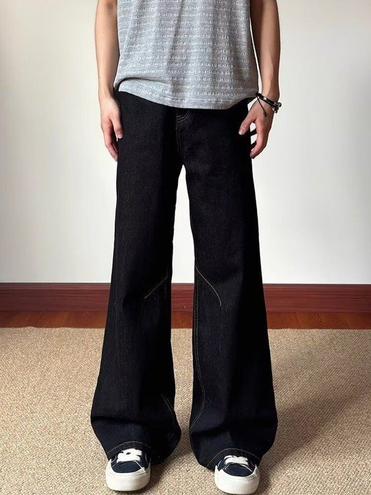 Street-Ready Wide Leg Mid Rise Jeans