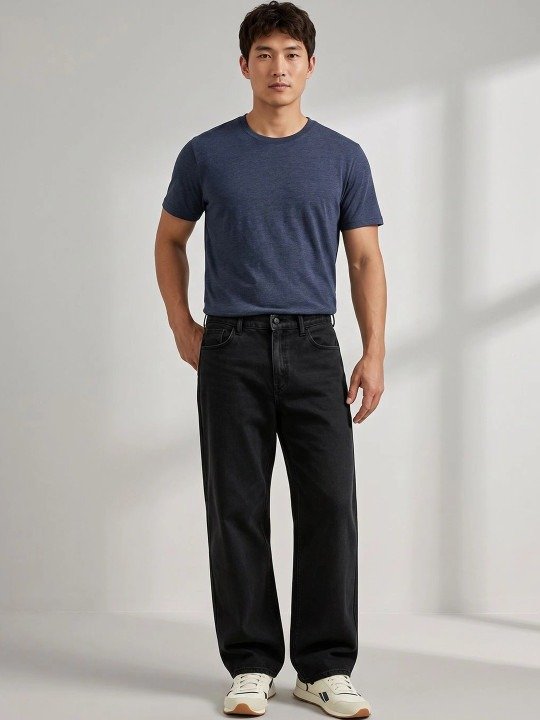 Essential Wide Leg Mid Rise Jeans