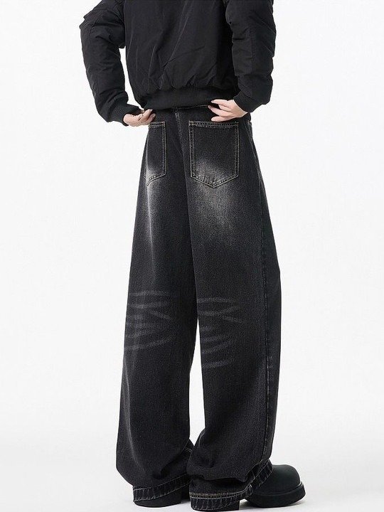 Refined Wide Leg Mid Rise Light Fade Jeans