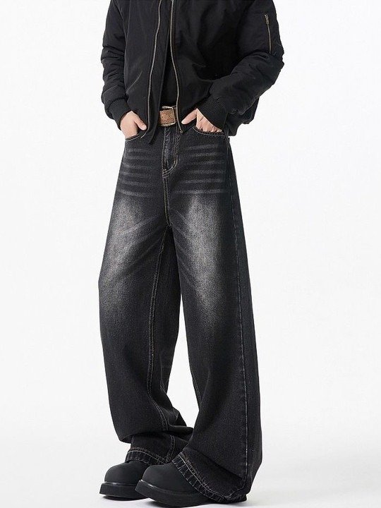 Refined Wide Leg Mid Rise Light Fade Jeans
