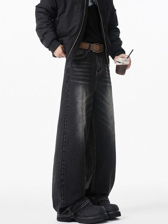 Refined Wide Leg Mid Rise Light Fade Jeans