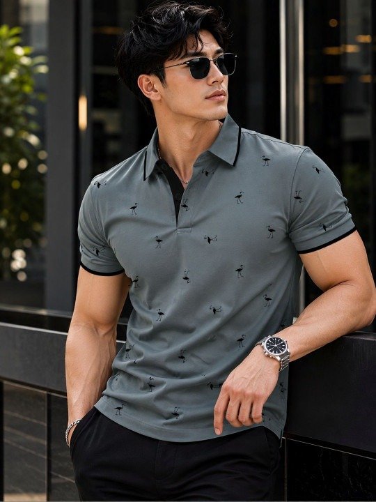 Clean-Cut Printed Polo T-Shirt