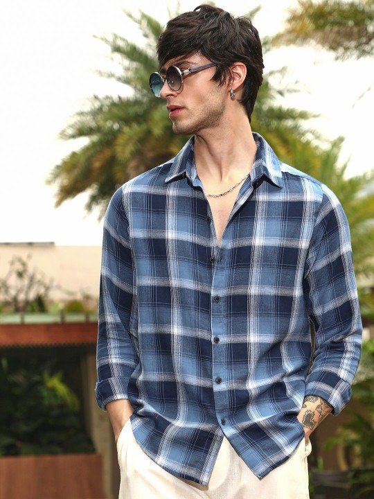 Elevated Comfort Checked Casual Shirt