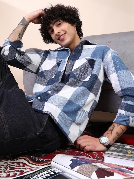 Minimal Comfort Checked Casual Shirt