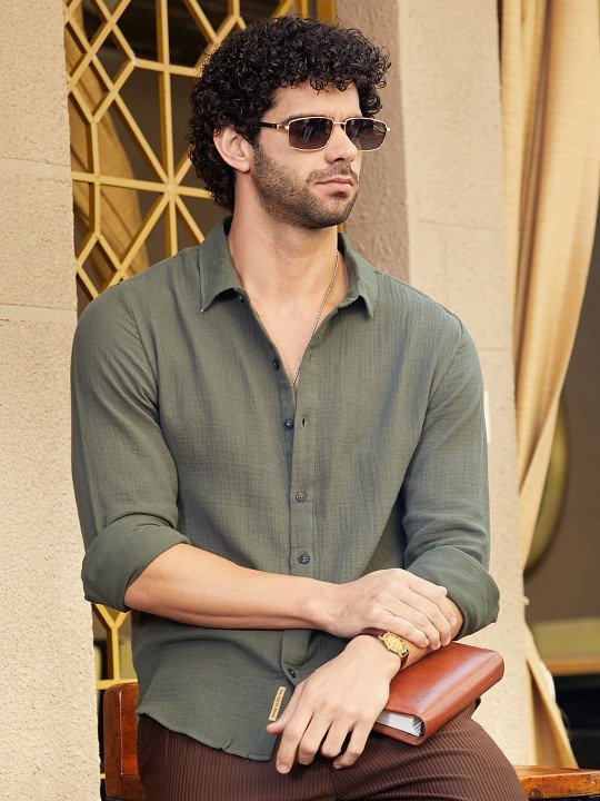Clean-Cut Comfort Striped Casual Shirt