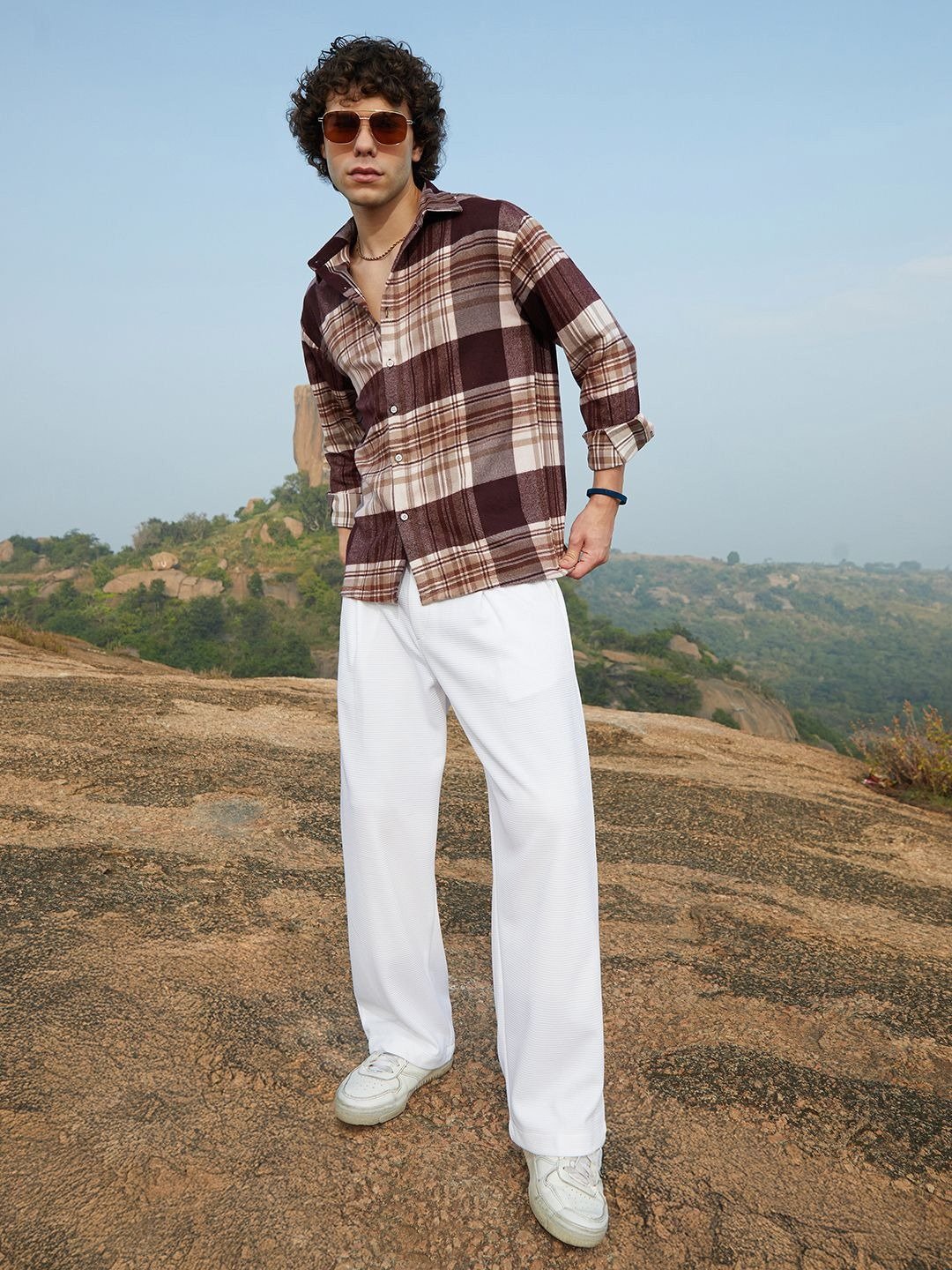 Urban Relaxed Fit Comfort Spread Collar Casual Shirt