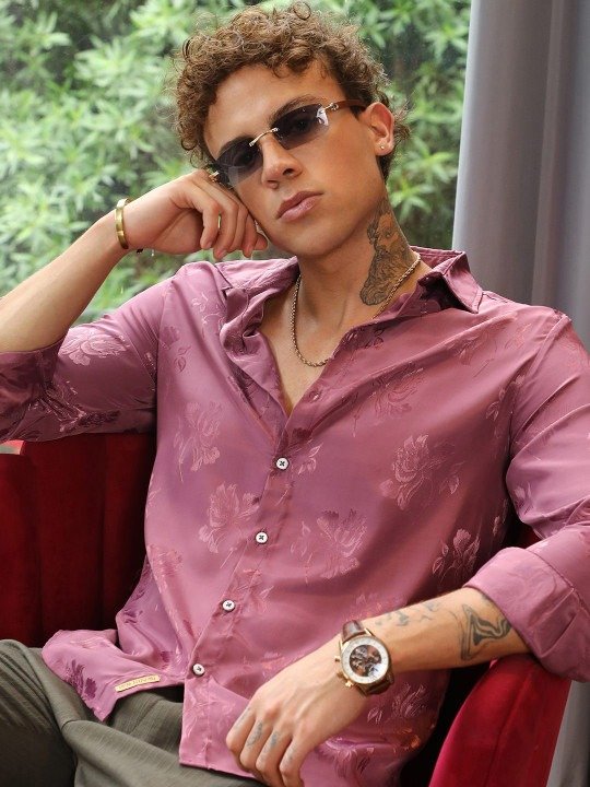 Essential Comfort Spread Collar Printed Casual Shirt