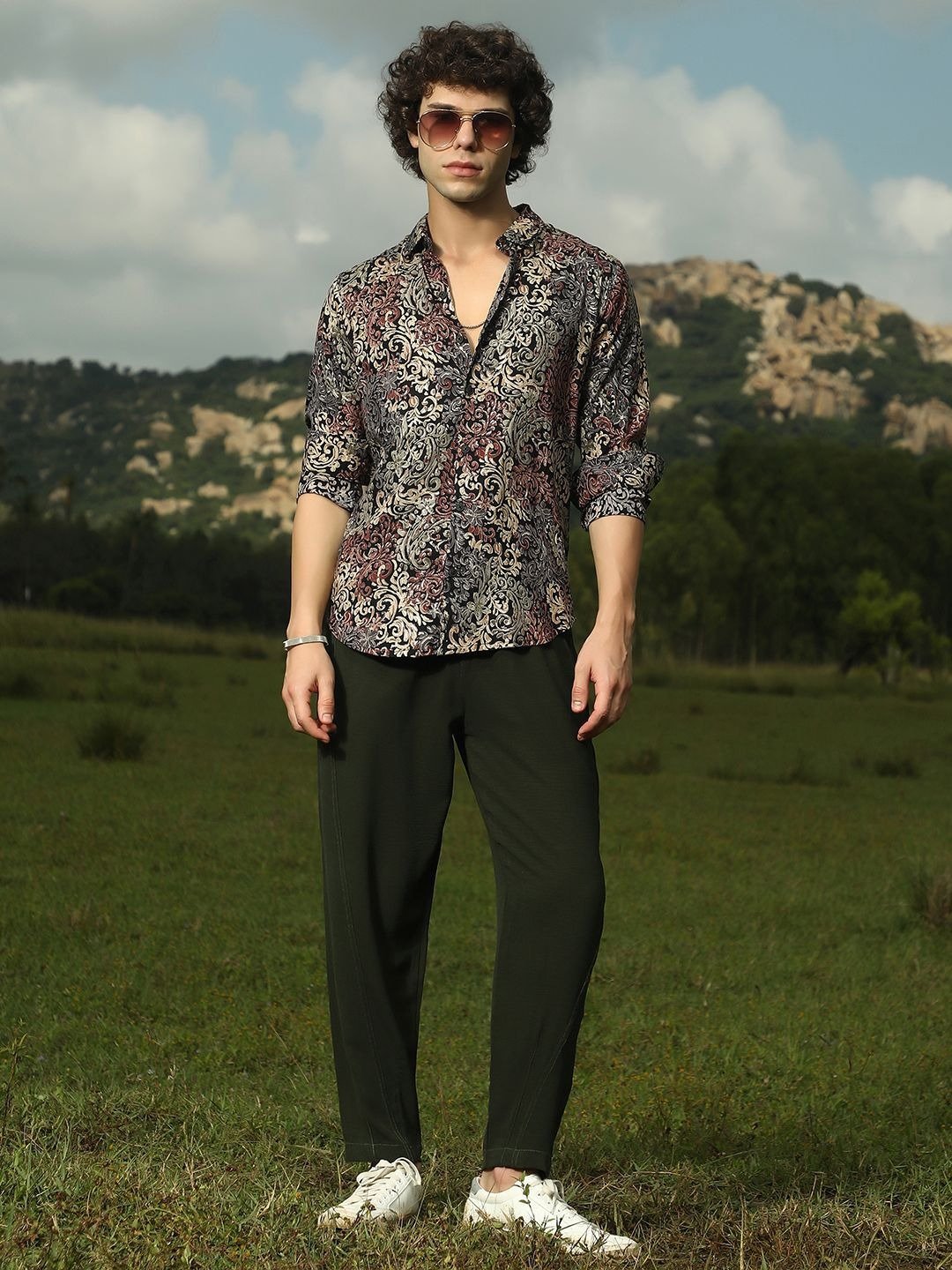Street-Ready Relaxed Fit Button Down Printed Casual Shirt