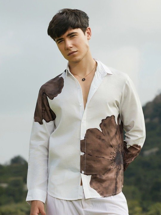 Everyday Relaxed Fit Spread Collar Printed Casual Shirt