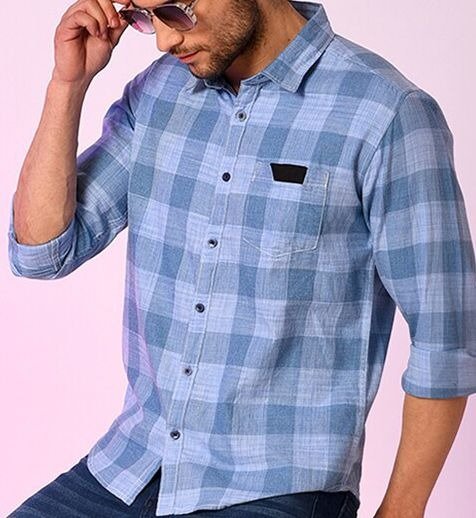 Versatile Spread Collar Checked Casual Shirt