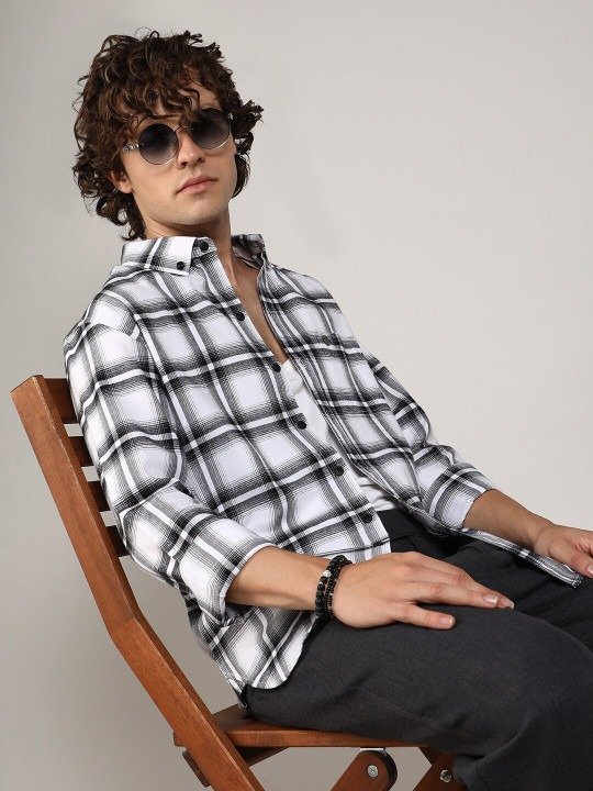 Everyday White Checked Tartan Casual Shirt
