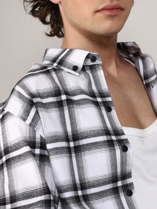 Everyday White Checked Tartan Casual Shirt