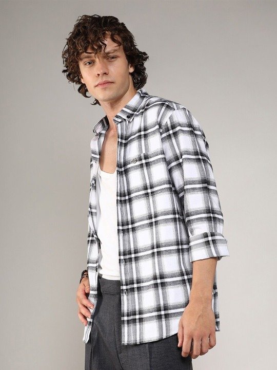Everyday White Checked Tartan Casual Shirt