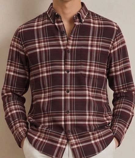 Textured Slim Fit Checked Checks Casual Shirt