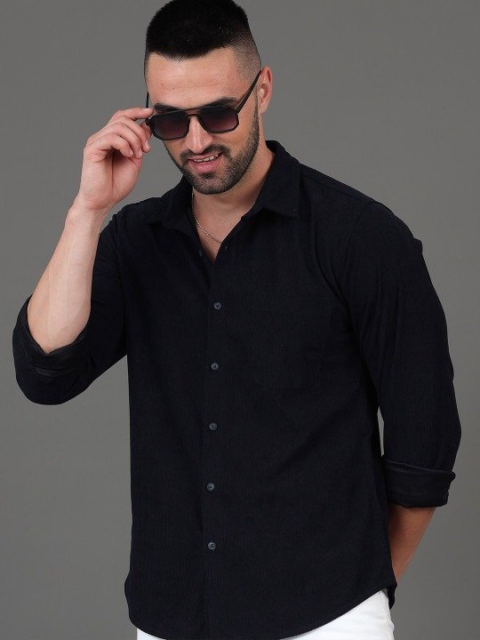 Smart Slim Fit Spread Collar Casual Shirt
