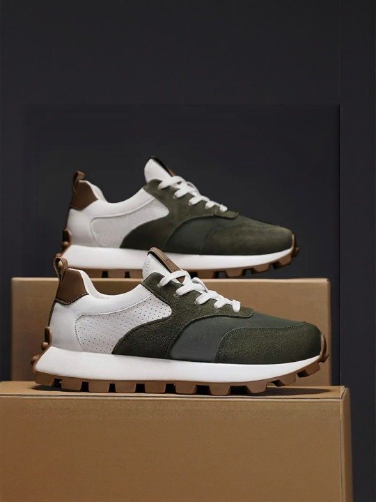 Elevated Colourblock Suede Sneakers