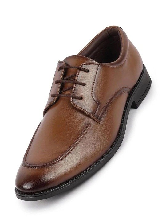 Versatile Tan Lace Up Formal Derby Shoes