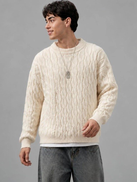 Minimal Pullover Cable Knit Sweater