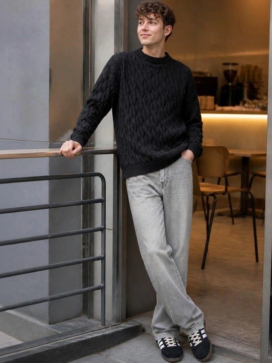 Modern Pullover Cable Knit Sweater