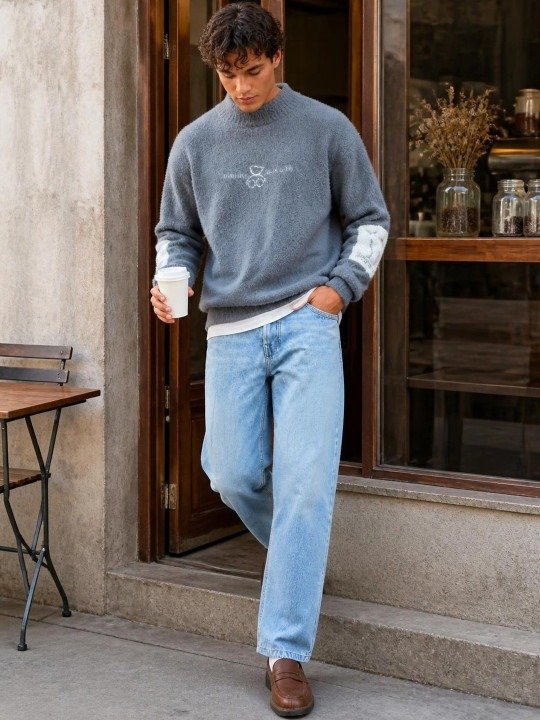 Polished Pullover Embroidered Sweater